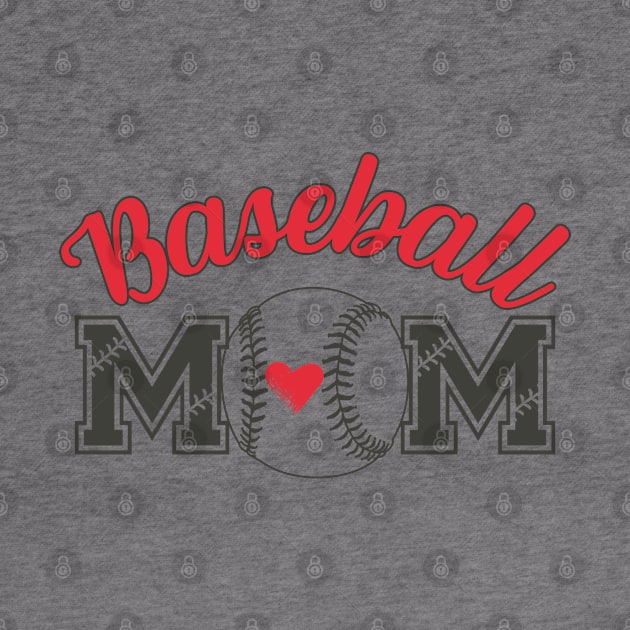 Baseball Mom with Heart Inside the Ball by KnockingLouder